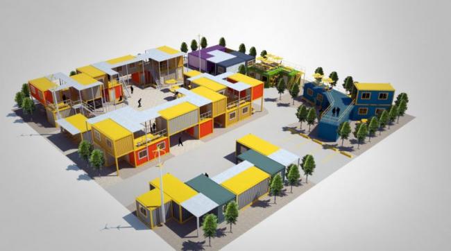 Sketchup办公模型|集装箱办公区,现代风格 Sketchup办公模型|集装箱办公区,现代风格