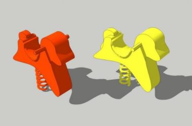 Sketchup素材模型|儿童娱乐设施,游乐设施,弹簧椅,景观素材组件-BIM建筑网