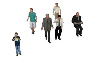 Sketchup素材模型|商业人物,男人坐立人,素材组件-BIM建筑网