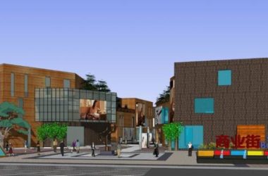 Sketchup商业模型|多层商业步行街,岛式,现代风格-BIM建筑网