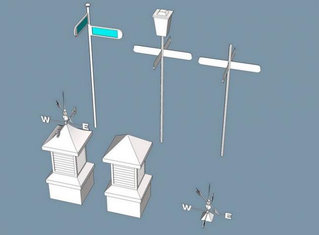 Sketchup素材模型|道路指示牌景观素材组件 Sketchup素材模型|道路指示牌景观素材组件