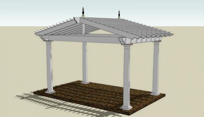 Sketchup素材模型|花架,亭子,景观,小品 Sketchup素材模型|花架,亭子,景观,小品