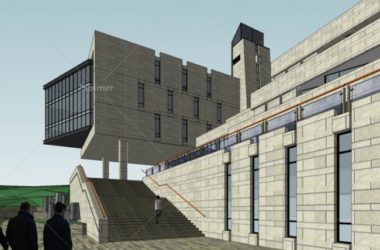 Sketchup商业模型|多层坡地会所,售楼处,现代风格,商业建筑-BIM建筑网