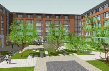 Sketchup学校模型|多层学校教学楼,教育建筑,U型,现代风格-BIM建筑网