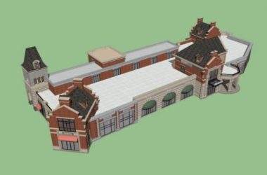 Sketchup商业模型|多层沿街商业,英式古典风格-BIM建筑网
