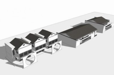 Sketchup商业模型|联排商铺,商业建筑,中式风格-BIM建筑网