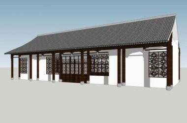 Sketchup商业模型|多层商业楼,中式风格-BIM建筑网