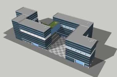 Sketchup办公模型|多层办公楼,现代风格-BIM建筑网