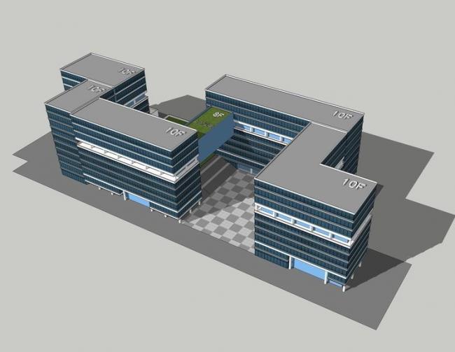 Sketchup办公模型|多层办公楼,现代风格 Sketchup办公模型|多层办公楼,现代风格