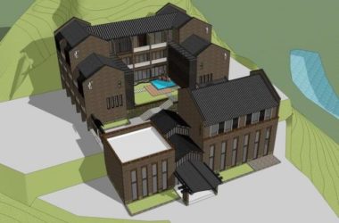 Sketchup商业模型|多层山地会所,商业建筑,新中式风格-BIM建筑网