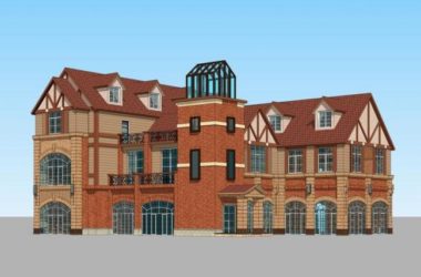Sketchup商业模型|多层售楼处,商业建筑,简欧,古典风格-BIM建筑网