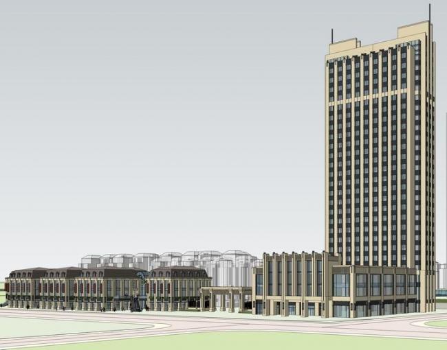 Sketchup办公模型|高层办公楼,新古典风格 Sketchup办公模型|高层办公楼,新古典风格