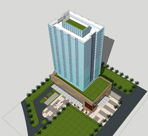 Sketchup办公模型|高层办公楼,现代风格 Sketchup办公模型|高层办公楼,现代风格