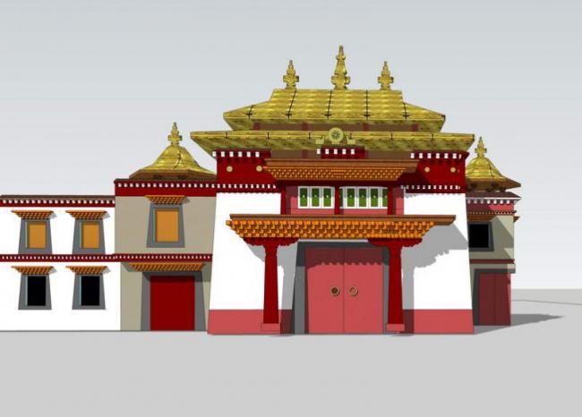 Sketchup古建筑模型|西藏风格建筑,古建 Sketchup古建筑模型|西藏风格建筑,古建