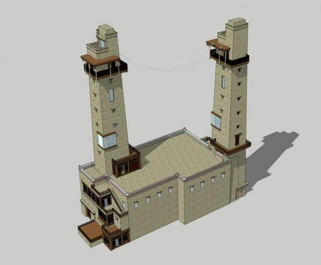 Sketchup古建筑模型|西藏风格建筑,古建 Sketchup古建筑模型|西藏风格建筑,古建