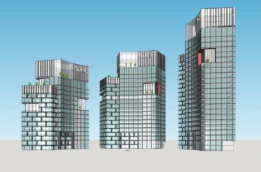 Sketchup办公模型|高层弧形办公楼,现代风格,写字楼-BIM建筑网