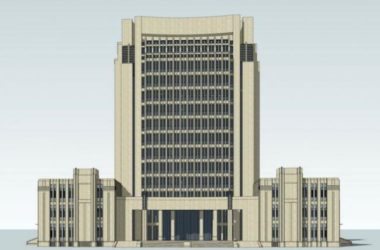 Sketchup办公模型|高层行政办公楼,新古典风格-BIM建筑网