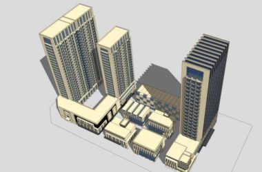 Sketchup办公模型|高层办公楼,新古典风格-BIM建筑网