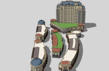 Sketchup商业模型|多层商业街,法式古典风格-BIM建筑网