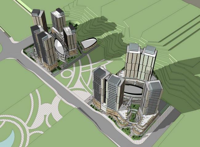 Sketchup办公模型|高层办公楼,现代风格 Sketchup办公模型|高层办公楼,现代风格