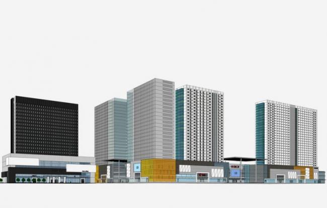 Sketchup办公模型|高层办公楼,现代风格 Sketchup办公模型|高层办公楼,现代风格