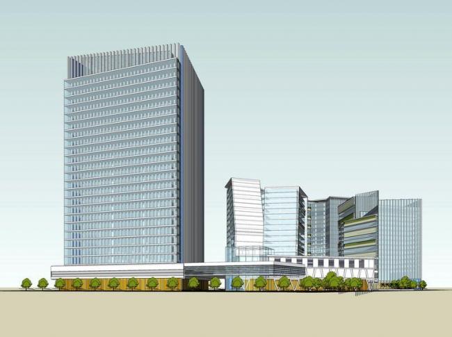 Sketchup办公模型|高层办公楼,现代风格 Sketchup办公模型|高层办公楼,现代风格