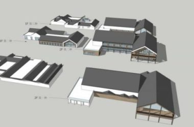 Sketchup商业模型|多层商业街,新中式风格-BIM建筑网