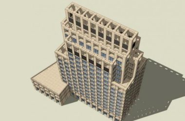 Sketchup办公模型|高层办公楼,古典风格-BIM建筑网