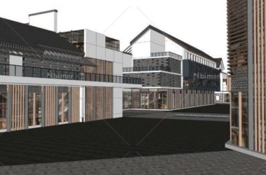 Sketchup商业模型|多层商业街,新中式风格-BIM建筑网
