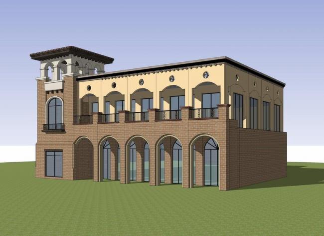 Sketchup文化模型|多层公园建筑,古典风格 Sketchup文化模型|多层公园建筑,古典风格