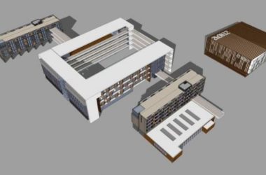 Sketchup学校模型|多层学校,校园教育建筑,现代风格-BIM建筑网