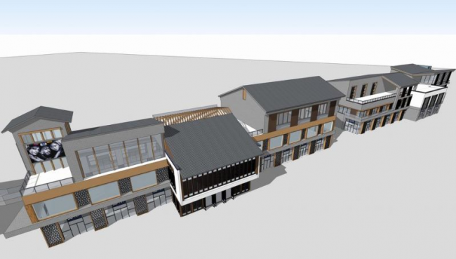 Sketchup商业模型|多层商业街,新中式风格 Sketchup商业模型|多层商业街,新中式风格