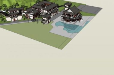 Sketchup古建筑模型|多层私人会所,中式风格,商业,古建-BIM建筑网