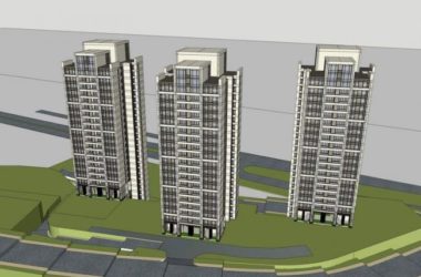 Sketchup住宅模型|高层住宅,现代风格,居住建筑-BIM建筑网