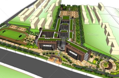 Sketchup学校模型|多层小学学校,校园教育建筑,古典风格-BIM建筑网