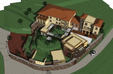 Sketchup商业模型|多层山地会所,地中海风格,古典风格-BIM建筑网