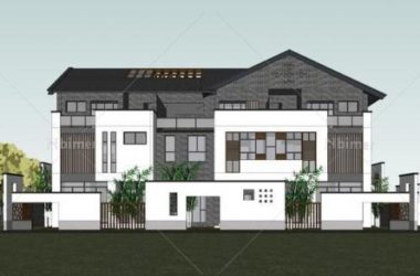 Sketchup住宅模型|多层住宅,叠拼别墅,中式风格,仿古-BIM建筑网