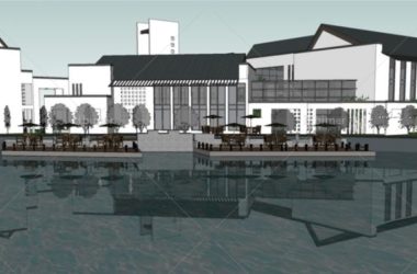 Sketchup商业模型|多层徽派新会所,中式风格,商业建筑-BIM建筑网