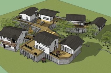 Sketchup住宅模型|多层农家乐民宿,中式风格-BIM建筑网