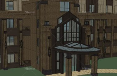 Sketchup住宅模型|超高层住宅,古典风格,ArtDeco风格,居住建筑-BIM建筑网
