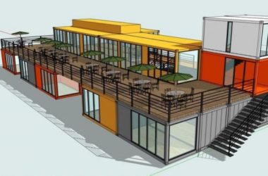 Sketchup商业模型|多层商业餐厅集装箱,现代风格-BIM建筑网