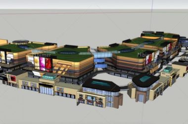 Sketchup商业模型|多层商业街,现代风格-BIM建筑网