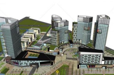 Sketchup综合体模型|多高层城市综合体,现代风格-BIM建筑网