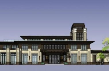 Sketchup商业模型|多层售楼处,西方古典风格-BIM建筑网