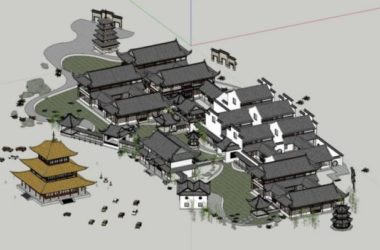 Sketchup古建筑模型|多层南方民居,古建筑群,中式风格-BIM建筑网