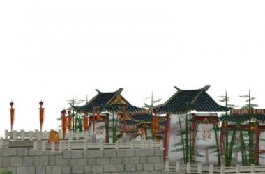 Sketchup古建筑模型|多层寺庙古庙,古建筑,中式风格-BIM建筑网