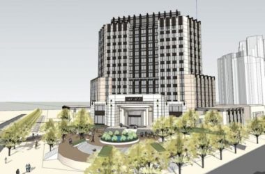 Sketchup办公模型|高层办公,底层商业,现代风格-BIM建筑网