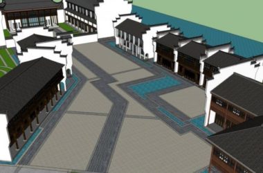Sketchup商业模型|商业街,中式风格-BIM建筑网