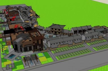 Sketchup商业模型|多层商业街,中式风格-BIM建筑网