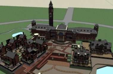 Sketchup学校模型|多层小学学校,校园教育建筑,英式风格,古典风格-BIM建筑网